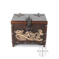 Wikinger Holzkiste mit Midgardschlangen-Motiv, ca. 33 x...