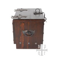 Wikinger Holzkiste mit Midgardschlangen-Motiv, ca. 33 x 25 x 28 cm