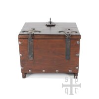 Wikinger Holzkiste mit Midgardschlangen-Motiv, ca. 33 x 25 x 28 cm