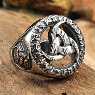 Odins Horn Ring "EBERHARD" aus Edelstahl
