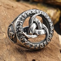 Odins Horn Ring "EBERHARD" aus Edelstahl 66 (21,0) / 11 US