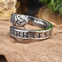 Futhark Runen Ring "ECKWIN" aus Edelstahl