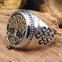 Yggdrasil Ring "ALWINA" aus Edelstahl - Farbe...