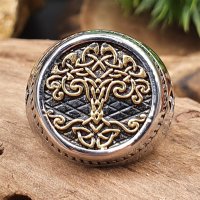 Yggdrasil Ring "ALWINA" aus Edelstahl - Farbe...