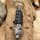 Paracord Schlüsselanhänger mit Wolfskopf aus Edelstahl - Farbe Schwarz
