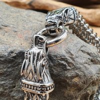 Edelstahl Wikinger Armkette "HERMANN" mit dem Fenriswolf