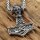 Thors Hammer Wikinger Anhänger "EIKE" mit Halskette aus Edelstahl - 60 cm