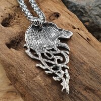Wikinger Wolf Anhänger "IDUNA" mit Halskette aus Edelstahl - 60 cm