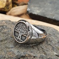 Yggdrasil Weltenbaum Ring "FERUN" aus Edelstahl