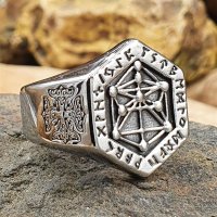 Nordischen Wikinger Runen Ring aus Edelstahl