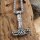 Thors Hammer Halskette verziert mit Keltischen Knoten aus Edelstahl Silberfarbig - 60 cm