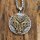 Wolfskopf Halskette verziert mit Runen Silber, Goldfarbend aus Edelstahl - 60 cm