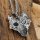 Silberfarbender Wolfskopf Anhänger "ARNULF" Halskette aus Edelstahl 60 cm