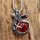Drachen Anhänger mit roter Kugel Halskette aus Edelstahl - 60 cm