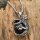 Drache Anhänger mit schwarzer Kugel Halskette aus Edelstahl - 60 cm