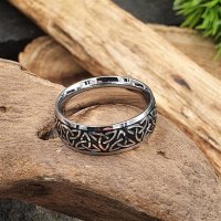Keltischer Knoten Ring "UTA" aus Edelstahl 63 (20,1) / 10 US