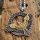 Silber, Goldfarbender Raben Anhänger Halskette aus Edelstahl - 60 cm