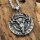 Hirsch Anhänger verziert mit Runen Halskette aus Edelstahl - 60 cm
