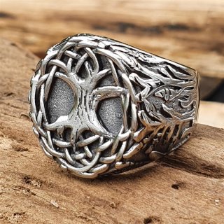 Yggdrasil Ring "SVEA" aus Edelstahl 68 (21,6) / 12 US