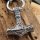 Massive runde Edelstahl Königskette Thors Hammer mit Odin Raben - 60 cm