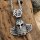 Silberfarbender Wikingerhelm Anhänger Halskette aus Edelstahl - 60 cm