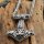 Thors Hammer Anhänger verziert mit einem Vegvisir Halskette aus Edelstahl - 60 cm