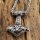Thors Hammer Anhänger verziert mit einem Vegvisir Halskette aus Edelstahl - 60 cm