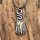 Kunstleder Halsband mit einem geschwärztem Algiz Runen Anhänger aus Edelstahl - 60 cm