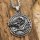 Silberfabender Rabe mit Runen Anhänger "SKRIUWE" mit Halskette aus Edelstahl - 60 cm