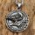 Silberfabender Rabe mit Runen Anhänger "SKRIUWE" mit Halskette aus Edelstahl - 60 cm