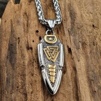 Speerspitze Anhänger verziert mit Valknut Halskette...