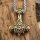 Thors Hammer Anhänger Silber, Goldfarbend Halskette aus Edelstahl - 60 cm