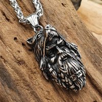 Odin Anhänger aus Edelstahl Halskette - 60 cm