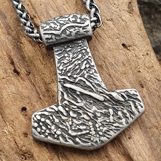 Thors Hammer Schmuckanhänger "IVAR" aus Edelstahl Halskette - 60 cm