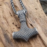 Thors Hammer Schmuckanhänger "ODD" aus Edelstahl Halskette - 60 cm