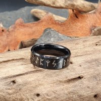 Wikinger Ring mit Futhark Runen aus Wolfram