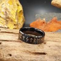 Wikinger Ring mit Futhark Runen aus Wolfram