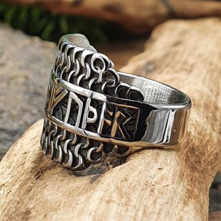 Futhark Runen Ring "TORSTEIN" aus Edelstahl