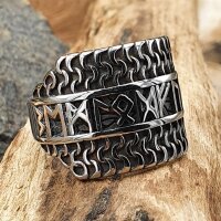 Futhark Runen Ring "TORSTEIN" aus Edelstahl