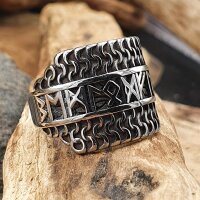 Futhark Runen Ring "TORSTEIN" aus Edelstahl
