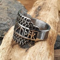 Futhark Runen Ring "TORSTEIN" aus Edelstahl