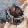 Totenkopf Siegelring aus Edelstahl mit schwarzen Zirkonia