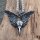 Rabenschädel mit Flügel Anhänger und Halskette aus edelstahl - 60 cm
