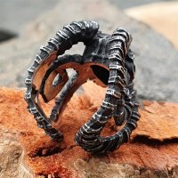 Thors Widderschädel Ring aus Edelstahl 60 (19,0) / 9 US
