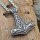 Thors Hammer Anhänger verziert mit der Midgardsschlange und Kette aus Edelstahl - 60 cm