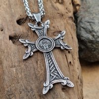 Keltisches Kreuz Anhänger "DILAN" und Kette aus Edelstahl - 60 cm