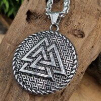 Valknut Anhänger und Kette aus Edelstahl - 60 cm