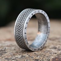 Nordischer Runen Ring "ALFHEIMR" aus Edelstahl 55 (17,5) / 7 US