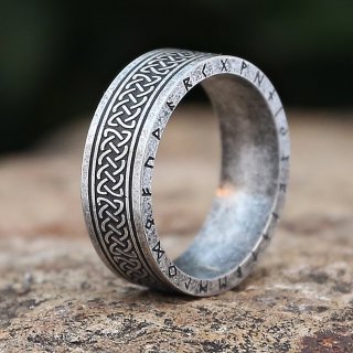Nordischer Runen Ring "ALFHEIMR" aus Edelstahl 60 (19,0) / 9 US