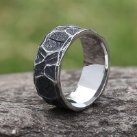 Nordischer Runen Ring "ANUNDSHÖG" aus Edelstahl